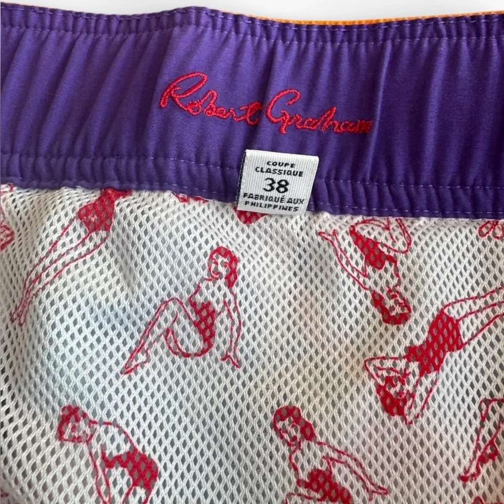 Robert Graham Swim Trunks Mens 38 Colorful‎ Floral Hawaiian Birds of Paradise